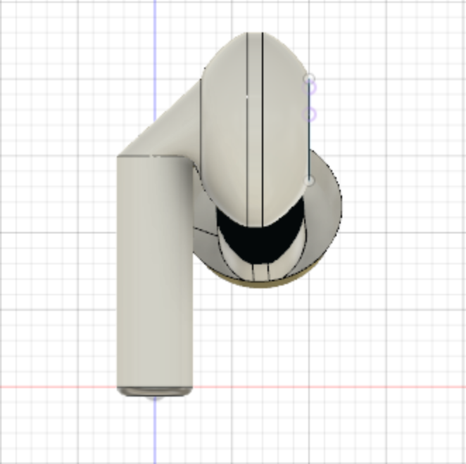This is the side profile of an AirPod Pro.