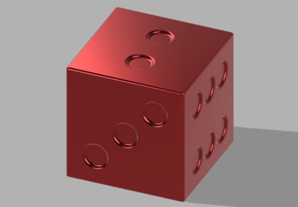 red dice front