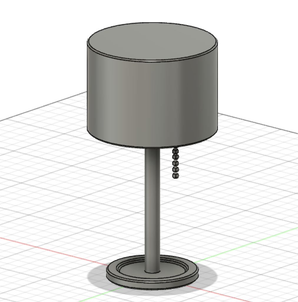 Front top view of lamp