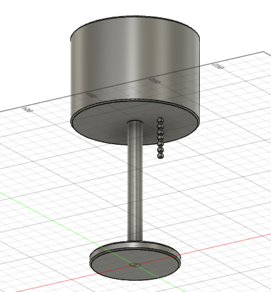 Front bottom view of lamp