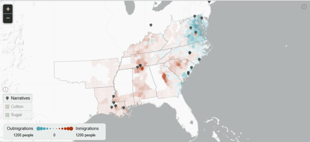 American Panorama’s Interactive Map of Forced Slave Migration
