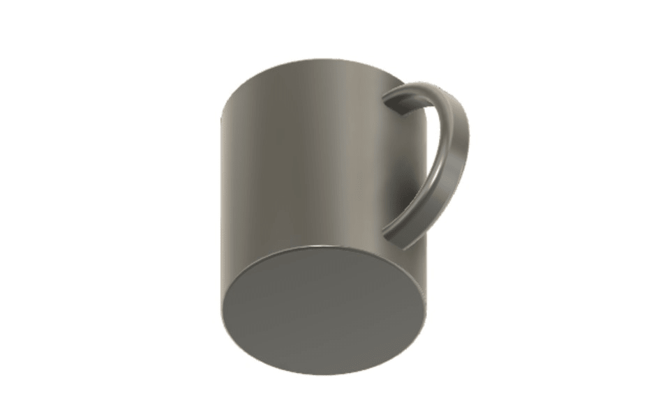 bottom view of 3D model of mug