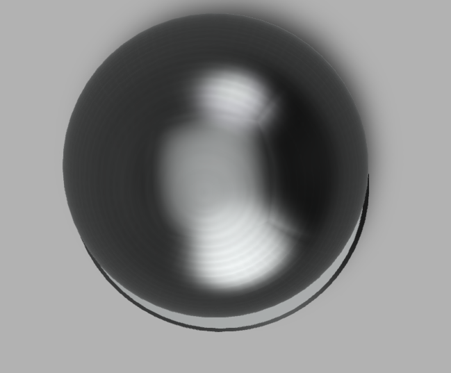 A solid Black 3D snow global from a top perspective 