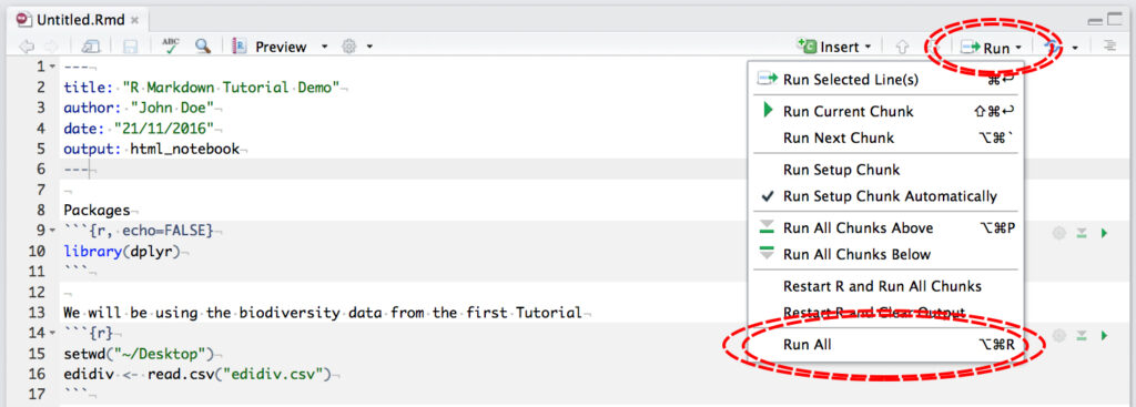 Example of how to import a csv from desktop into your R Markdown.
