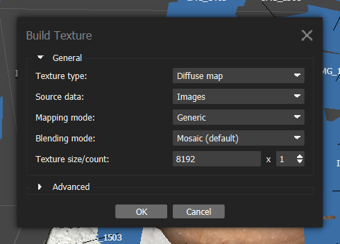 The texture configuration window
